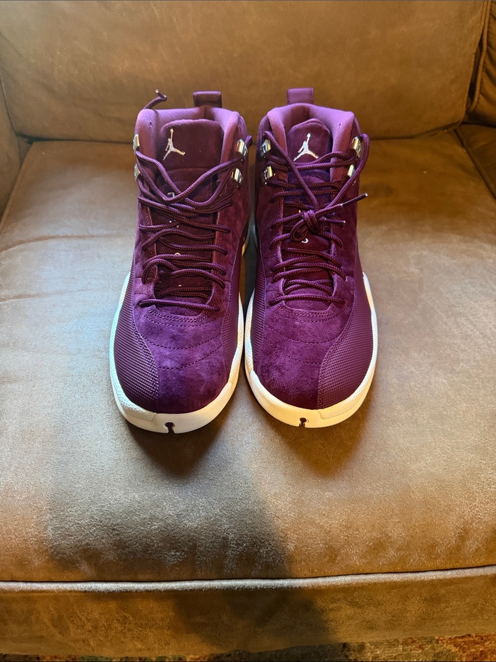 Air Jordan 12 Retro Sneakers in Bordeaux /Sail-Metallic Silver Bordeaux/Voile